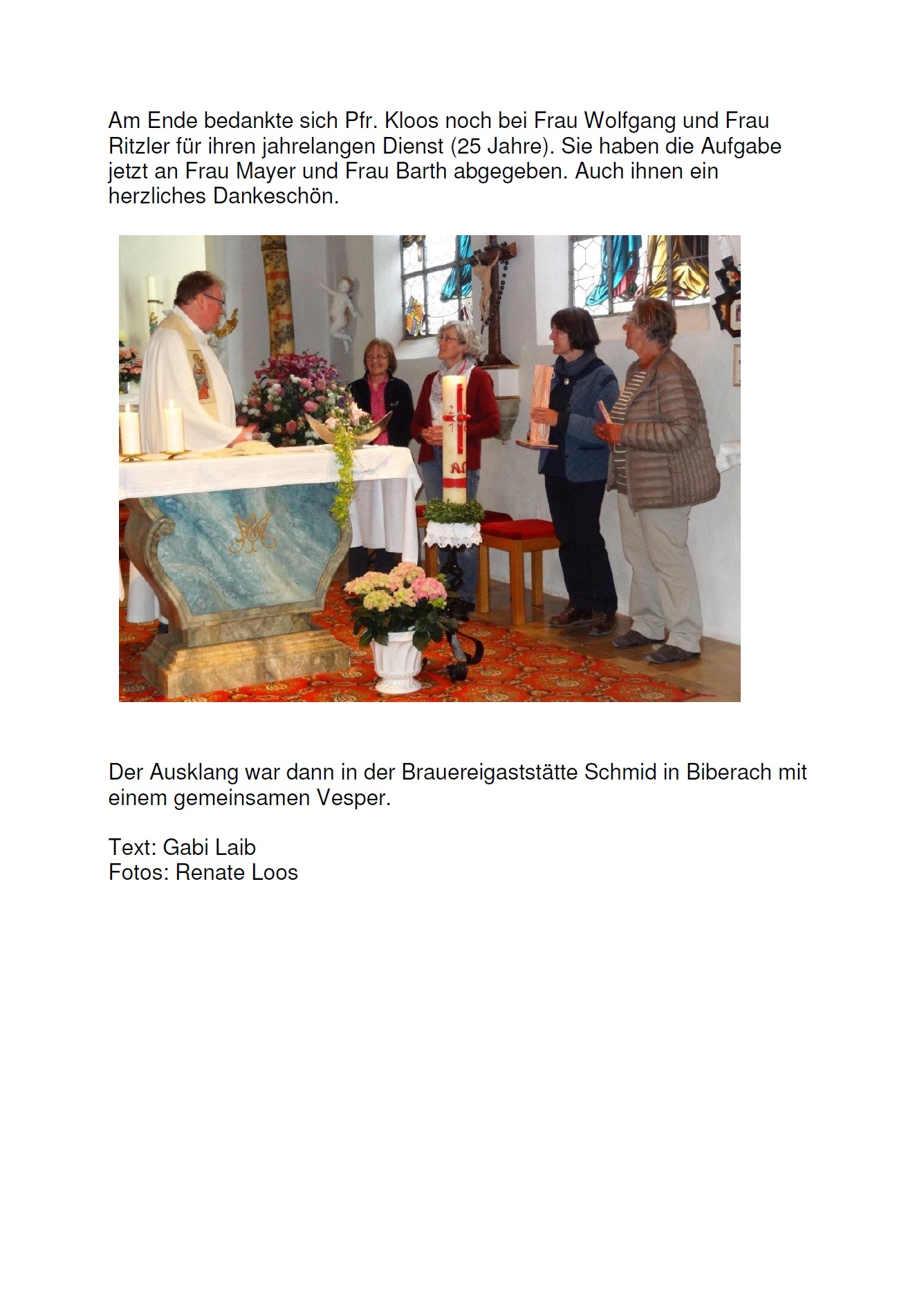 Maiandacht im Wannenkapelle - Rückblick 2016 - 1